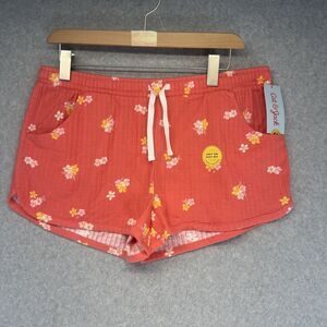 Cat & Jack Shorts Girls Drawstring Floral Coral Pockets Extra Extra Large NWT